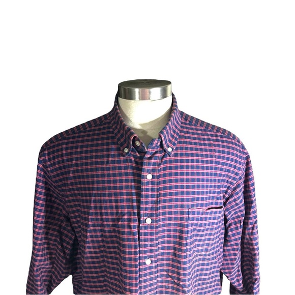 Cremieux 38 Classics Navy Red & White Gingham Long Sleeve Button Up Shirt Sz XXL - Picture 3 of 13